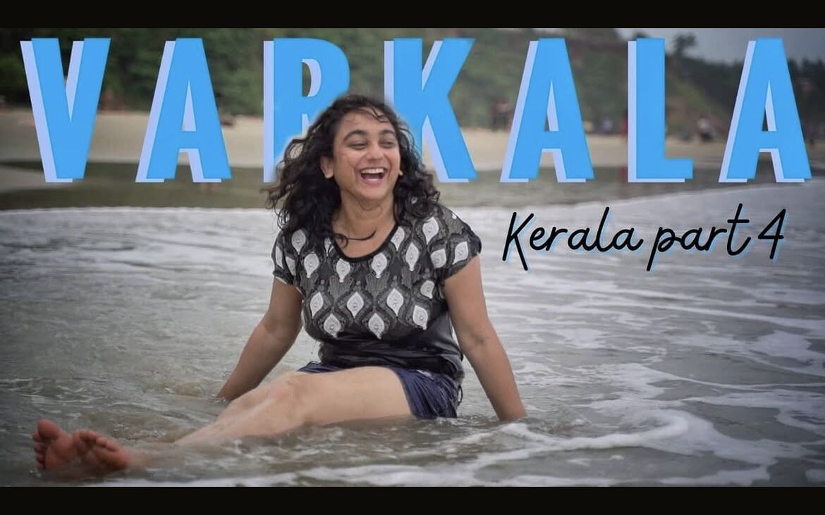 Varkala, Kerala travel film thumbnail at the shoreline